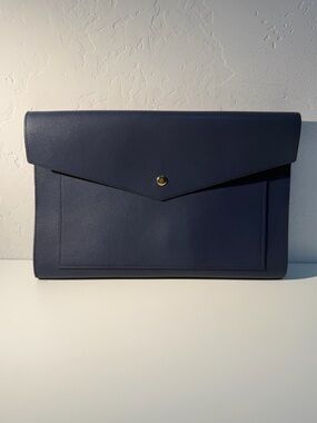 Glass Ladder & Co Megan Vegan Leather Portfolio Clutch Black 13" x 9"